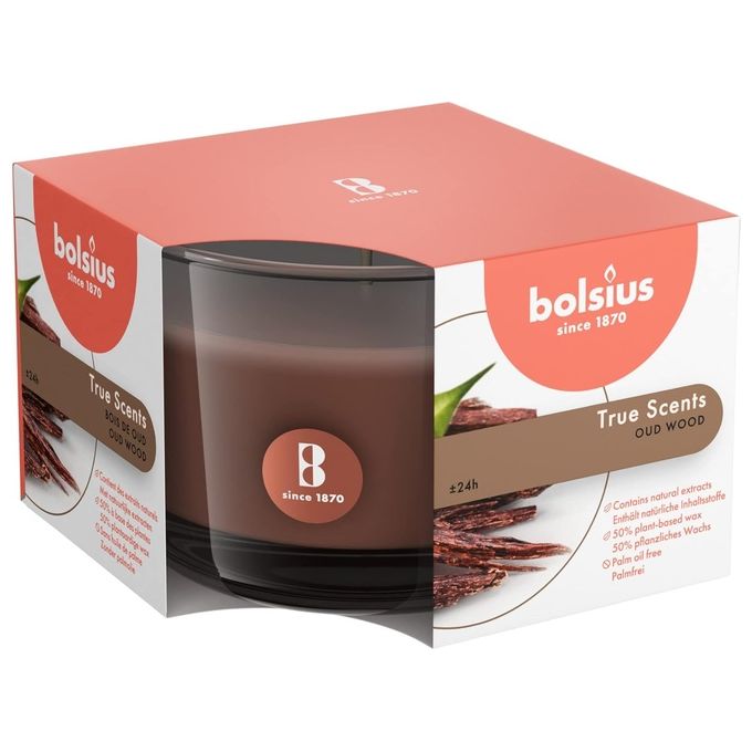 foto del prodotto bolsius candela bicchiere legni orientali 90x63mm