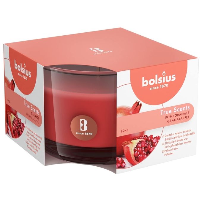 foto del prodotto bolsius candela bicchiere melograno 90x63mm