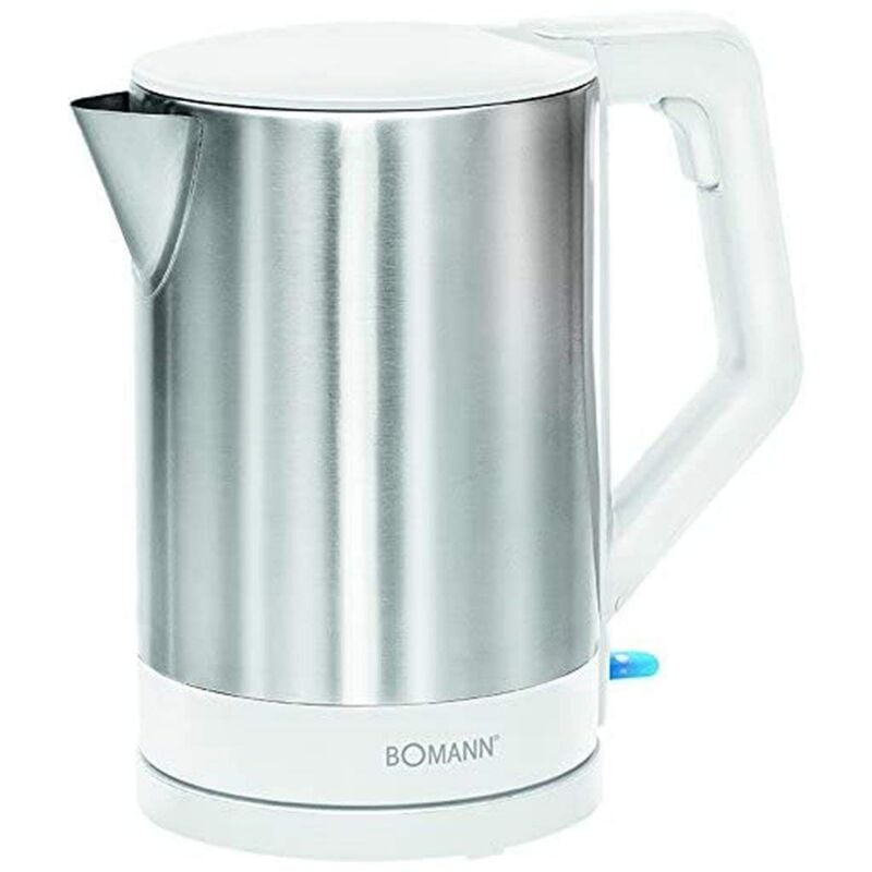 foto del prodotto bomann bollitore elettrico bollitore elettrico bollitore in acciaio wks 3002 cb bollitore 1,5 litri acciaio inox bianco base ruotabile a 360 