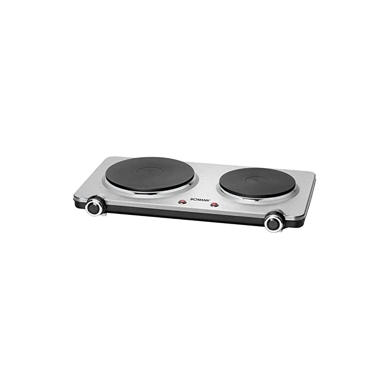 foto del prodotto bomann dkp 5033 ecb nero, acciaio inox piano di cottura elettrico piano di cottura elettrico a 2 zone