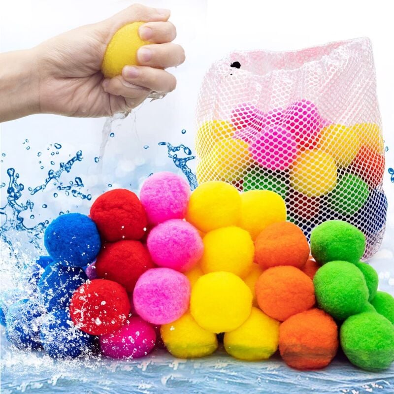 foto del prodotto bombe d acqua softball 6 colori 50 bombe d acqua riutilizzabili bomba d acqua spruzza palla d acqua spruzza bomba d acqua bambini adulti spruzza