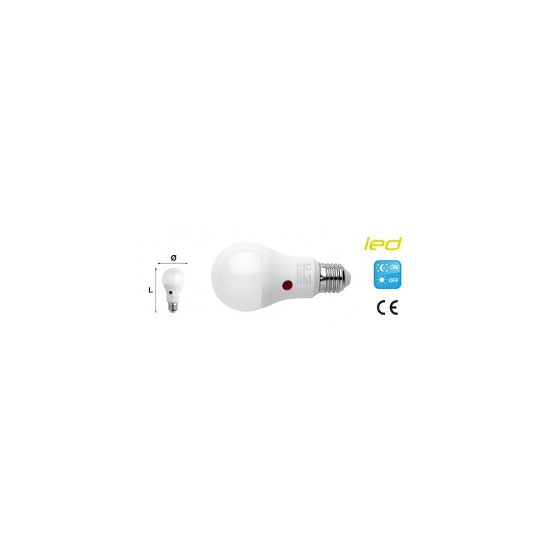 foto del prodotto bombilla led esfera con sensor crepuscular. rosca e27. 10.5 watt. equivale a 90 watt. 1055 lumenes. luz calida 3000 k. maurer