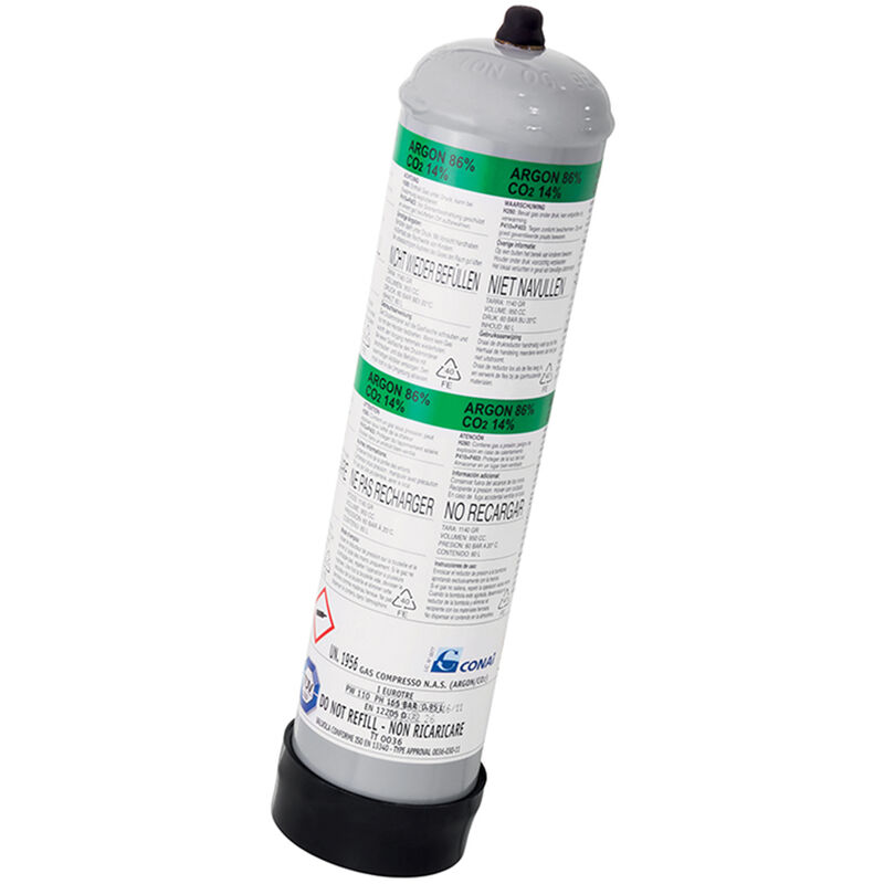 foto del prodotto bombola gas ar co2 saldatrice mag saldatura 1lt non ricaricabile deca