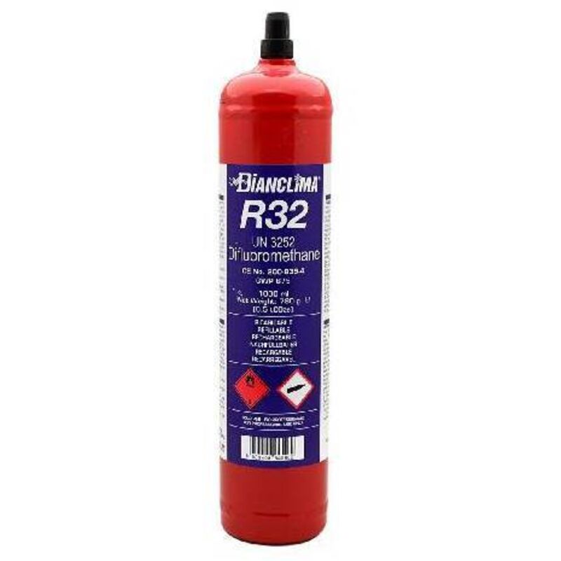 foto del prodotto bombola ricaricabile contenente gas refrigerante r32 misura 9 kg
