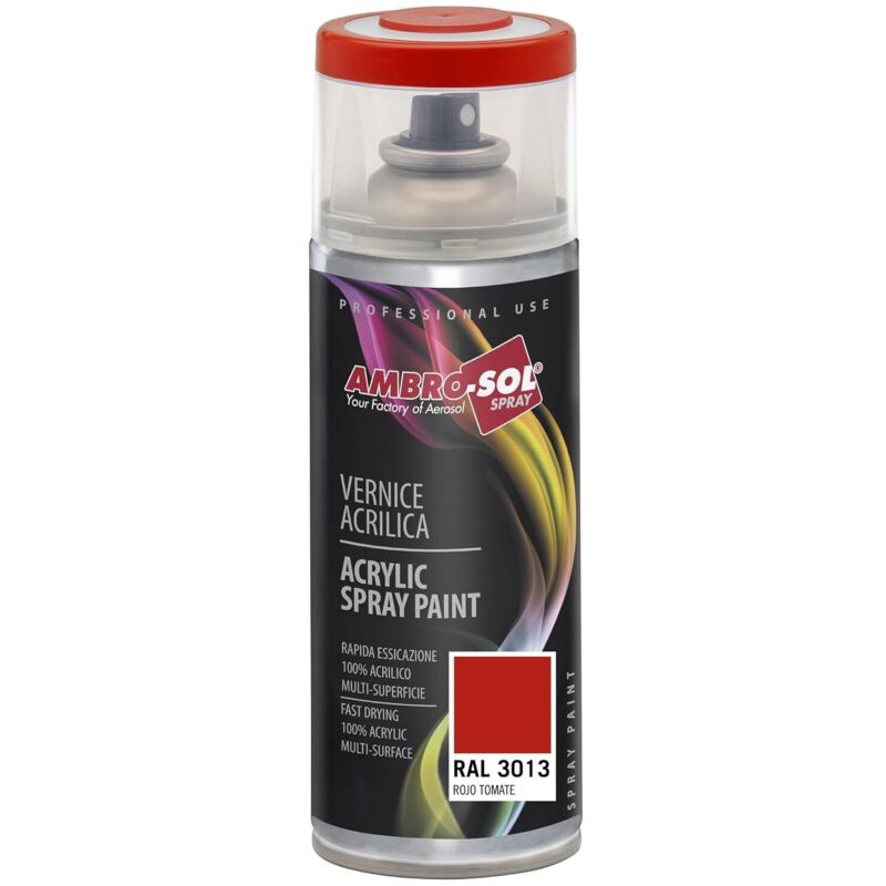 foto del prodotto bomboletta ambro sol vernice spray 400ml acrilico ral 3013 rosso pomodoro