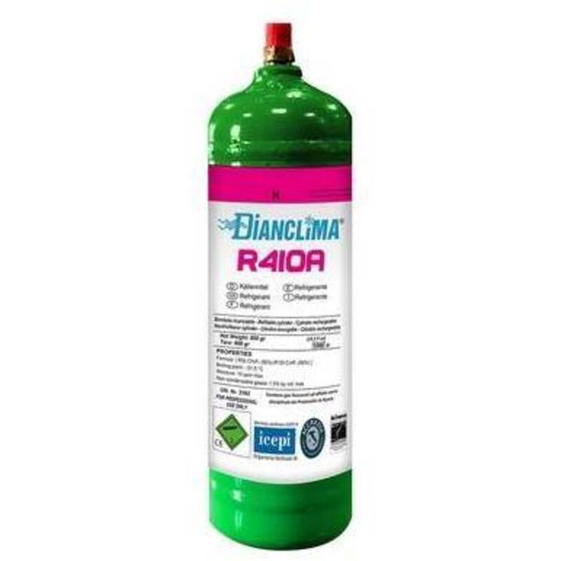 foto del prodotto bomboletta gas refrigerante ricaricabile misura r410a 10 kg.