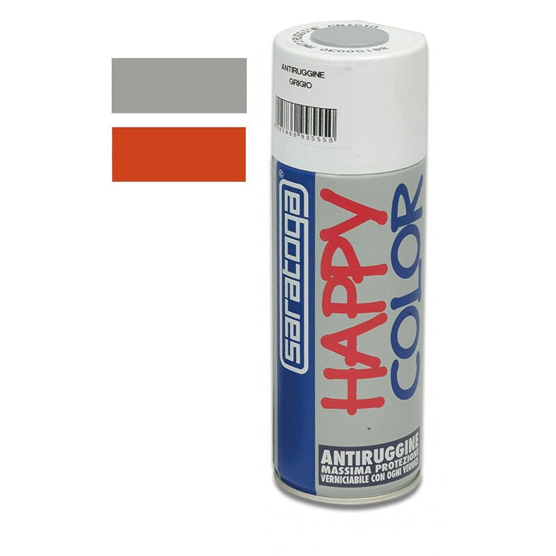 foto del prodotto bomboletta happy color 400ml fondo antiruggine opaca, colori happy color rossa