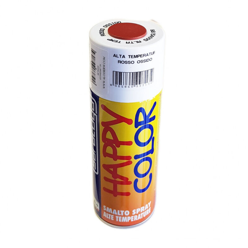 immagine 0 del prodotto bomboletta happy color 400ml spray per alta temperatura max 350 c finitura semilucida, colori happy color rosso ossido