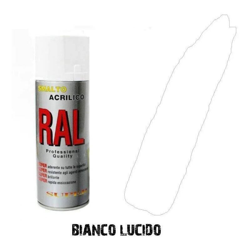 foto del prodotto bomboletta spray bianco lucido ral 9010 acrilico vernice brillante graffitirapi