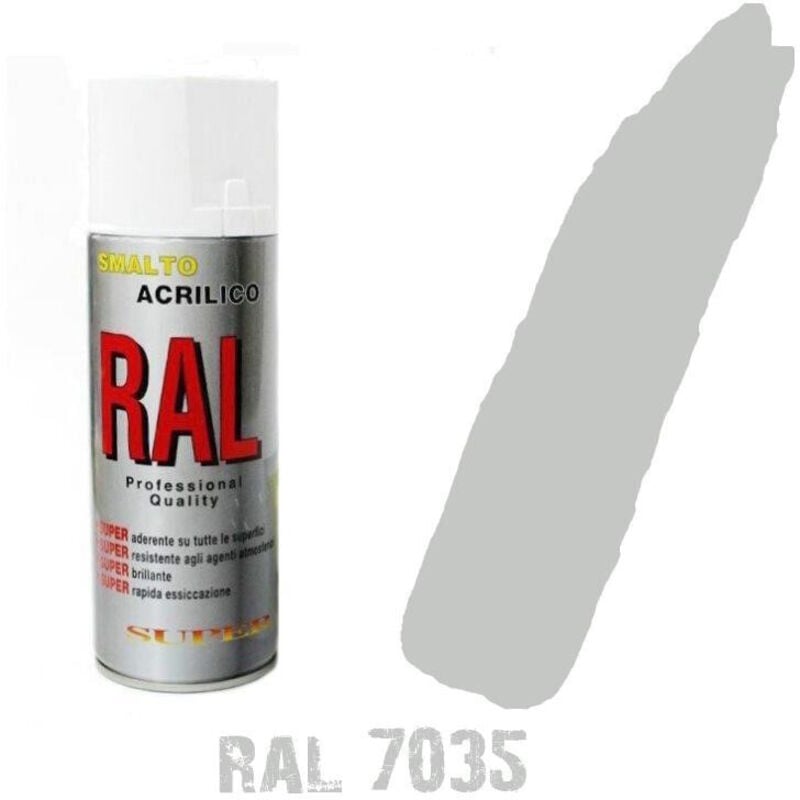 foto del prodotto bomboletta spray grigio chiaro ral 7035 acrilico vernice brillante lucido graff