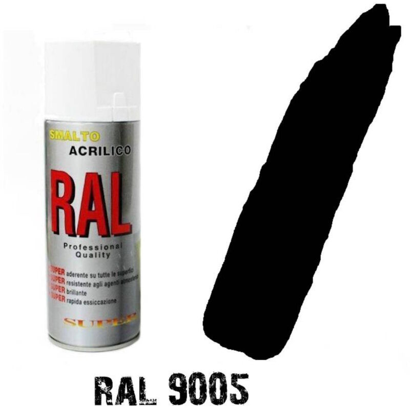foto del prodotto bomboletta spray nero lucido ral 9005 acrilico vernice brillante lucido graffit