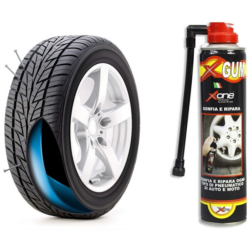 foto del prodotto bomboletta spray ripara pneumatico per auto moto sigilla fori penumatici 300 ml trade shop traesio