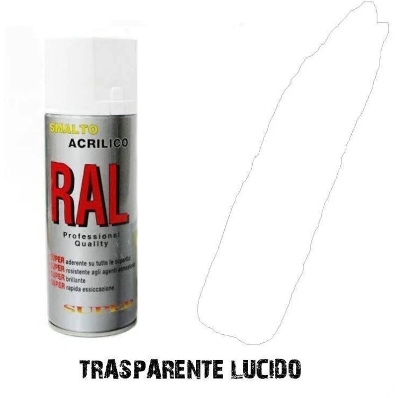 foto del prodotto bomboletta spray trasparente lucido acrilico vernice brillante lucida