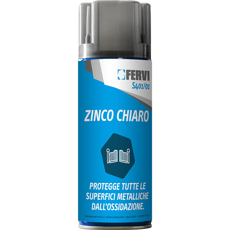 foto del prodotto bomboletta spray zinco chiaro zincante a freddo 400ml fervi s401 01