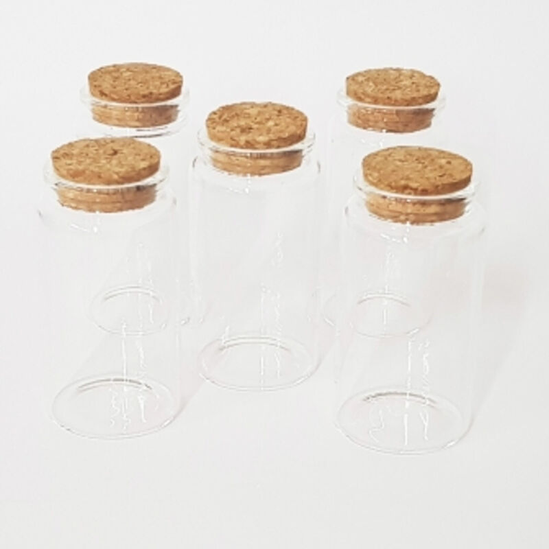 foto del prodotto bomboniera porta confetti ampolla di vetro 4,7x9cm con tappo in sughero set 10pz - - trade shop traesio