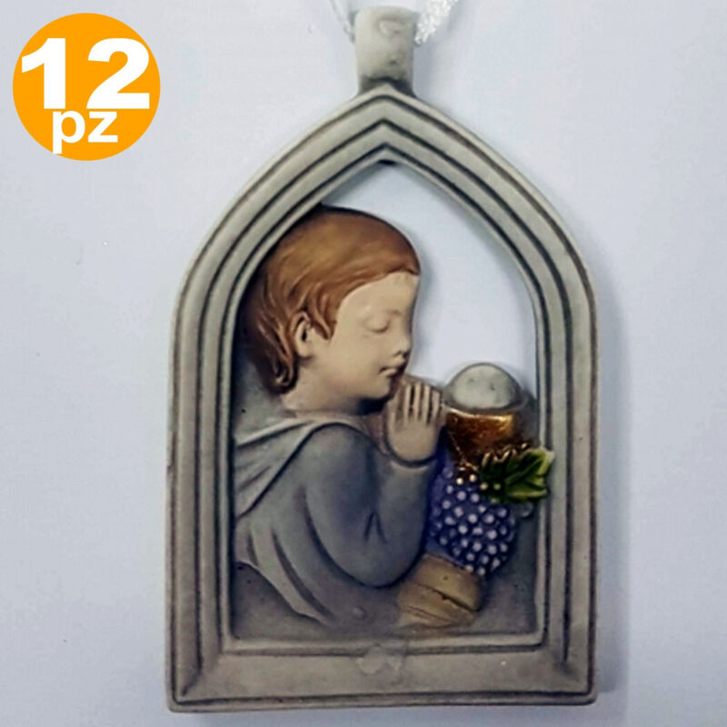 foto del prodotto bomboniere comunione bambino arco simbolo eucarestia calice ceramica appendino trade shop traesio