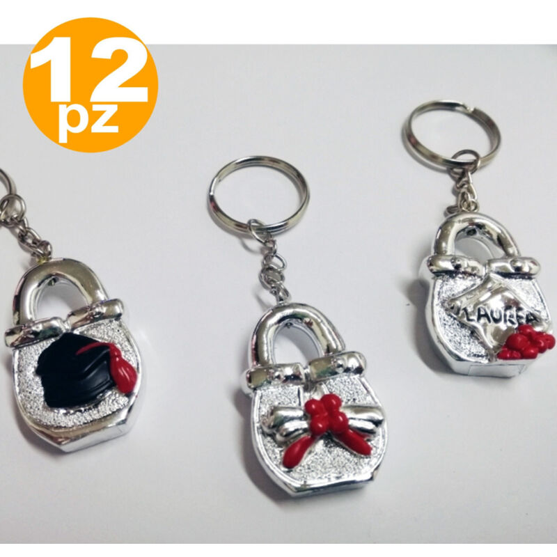 foto del prodotto bomboniere lucchetto argento x laurea metallo portafortuna confetti portachiavi - - trade shop traesio