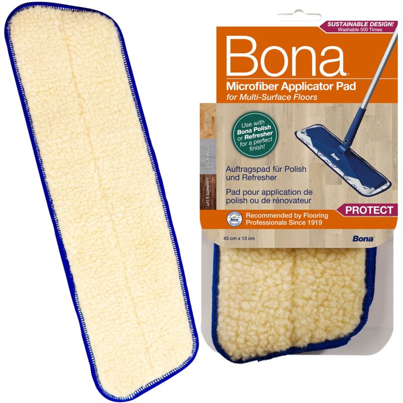 foto del prodotto bona pad di applicazione in microfibra per smalto e rinfrescante, panno parquet, panni per parquet, strofinaccio pavimenti, straccio pavimenti