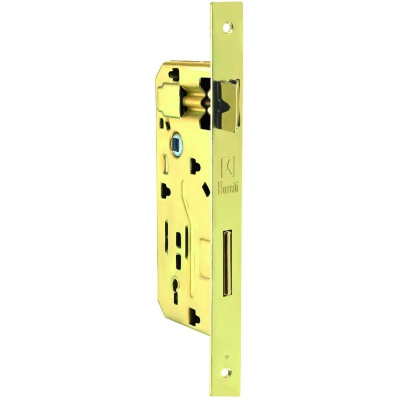 foto del prodotto bonaiti serratura legno patent inf. b quadro art. 040p ottonato lucido e.50