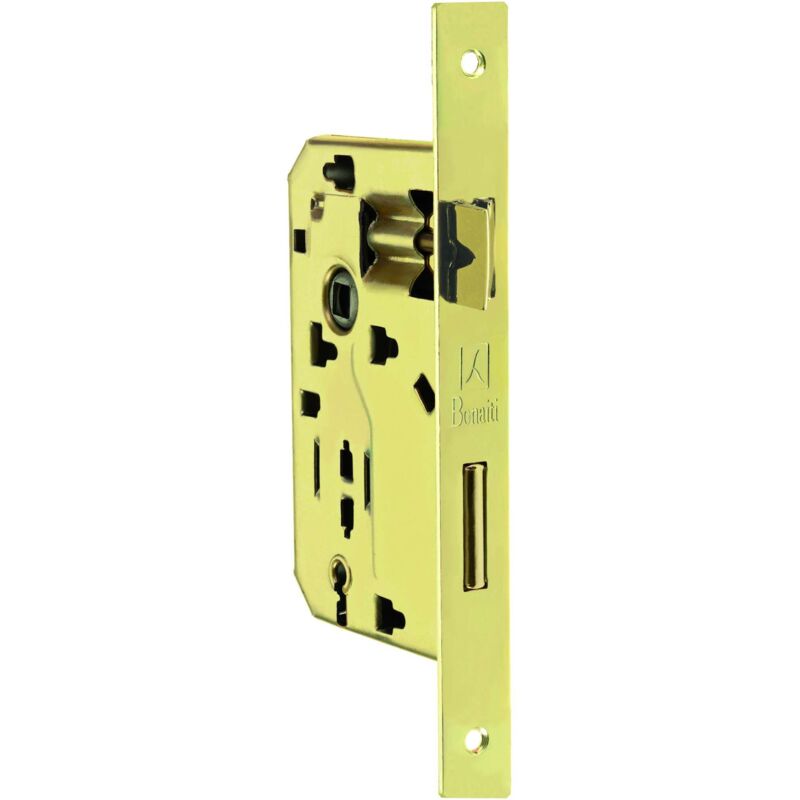 foto del prodotto bonaiti serratura legno patent inf. b quadro art. 042p ottonato lucido e.50