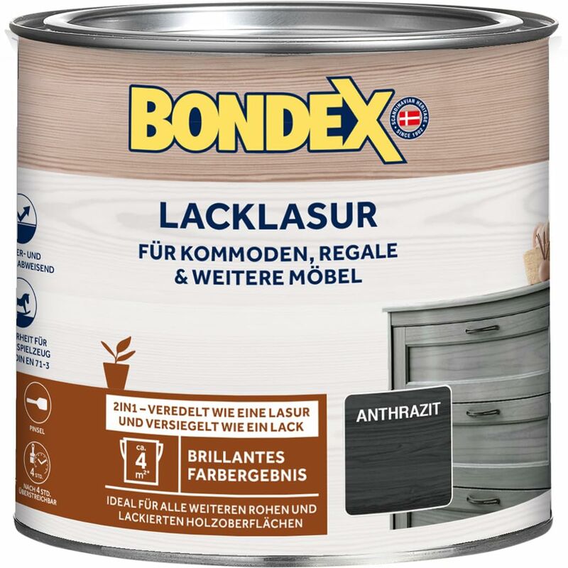 foto del prodotto bondex vernice effetto impregnante 2in1 antracite per legno interno 375ml