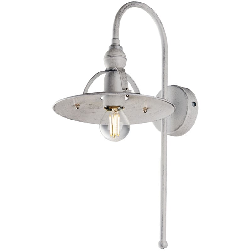 foto del prodotto bonetti illumina applique cantina stile industrial 1 luce ferro bianco e argento
