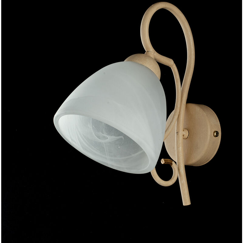 foto del prodotto bonetti illumina applique classico 1 luce ferro avorio decap e vetro bianco serie antico