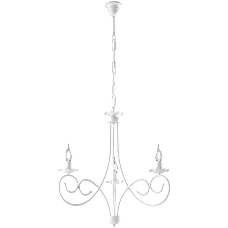 foto del prodotto bonetti illumina lampadario provenzale candelabro alma 3 luci ferro battuto bianco shabby