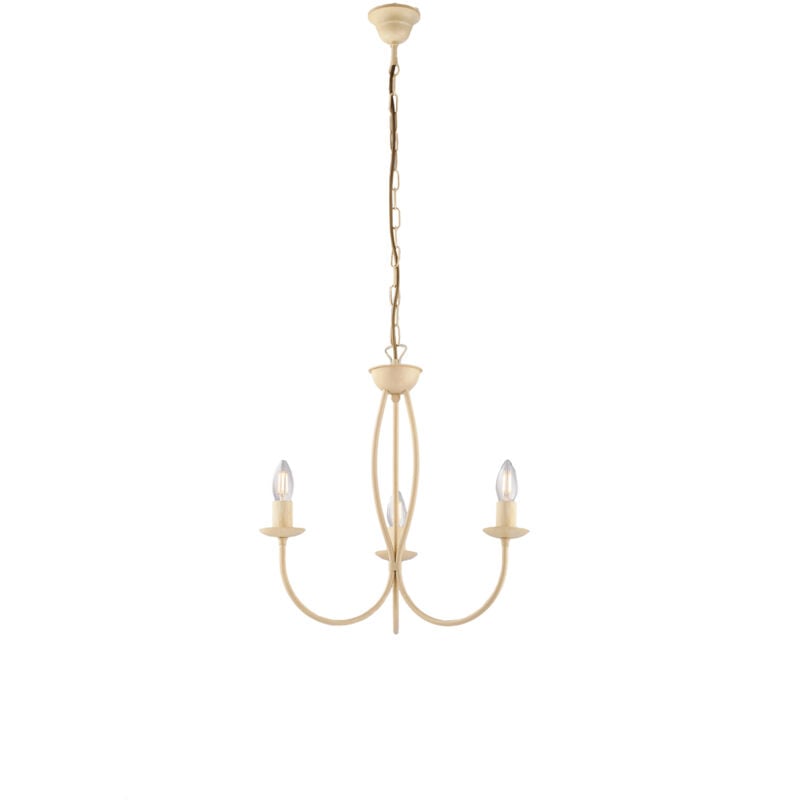 foto del prodotto bonetti illumina lampadario rustico botte 3 luci in ferro battuto decap avorio