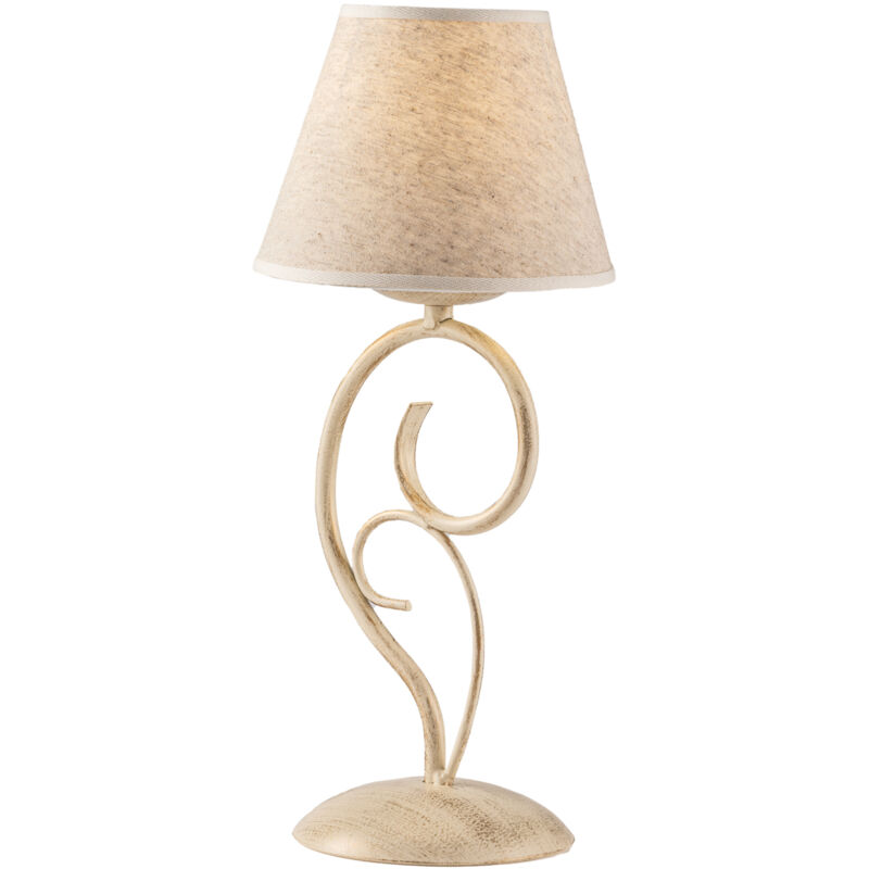 foto del prodotto bonetti illumina lumetto 1 luce vienna ferro avorio e oro con paralume in pvc