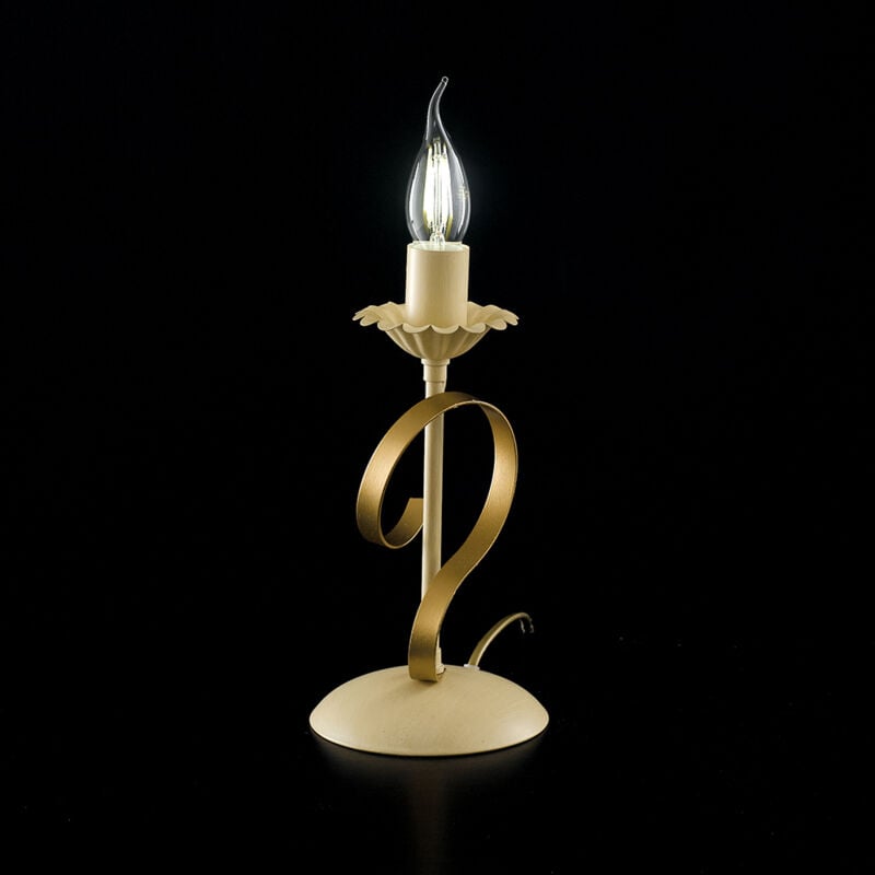 foto del prodotto bonetti illumina lumetto classico 1 luce ferro battuto avorio e oro serie bandolo