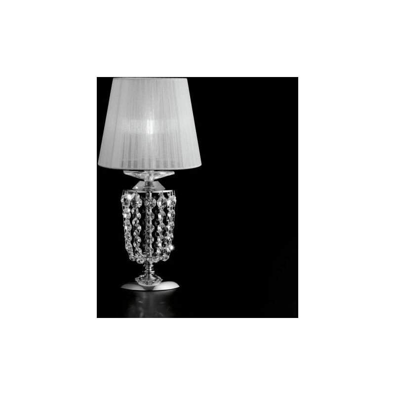 foto del prodotto bonetti illumina lumetto in ferro e ottone cromato con paralume 1 luce mozart