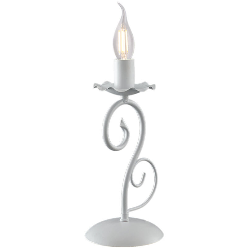 foto del prodotto bonetti illumina lumetto provenzale alma 1 luce ferro battuto bianco shabby