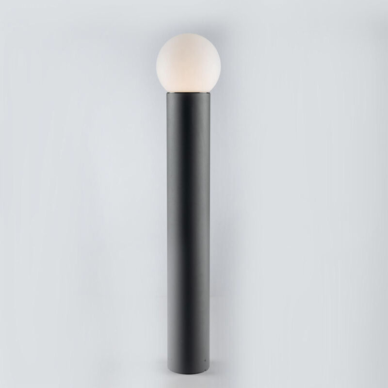foto del prodotto bonetti illumina paletto esterno moderno brooklyn alluminio nero bianco 1 luce e27 ip44
