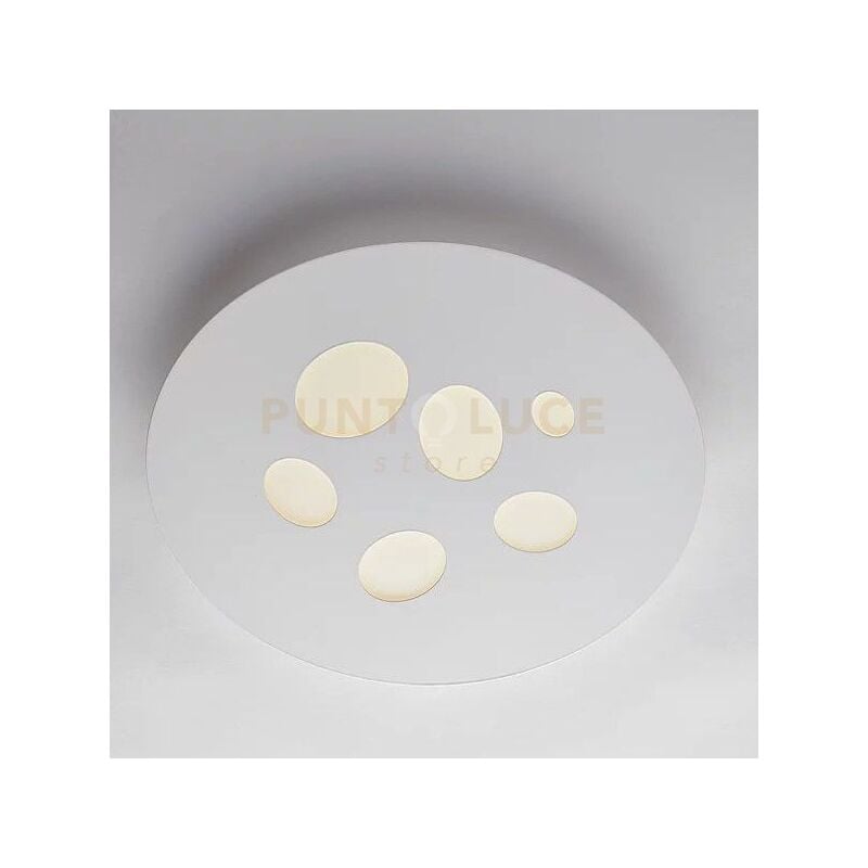 foto del prodotto bonetti illumina plafoniera asole, moderna led integrato diam.32 metallo e alluminio bianco
