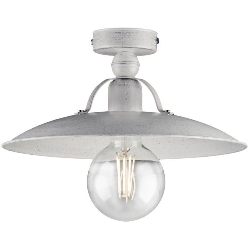 foto del prodotto bonetti illumina plafoniera cantina stile industrial 1 luce ferro bianco e argento