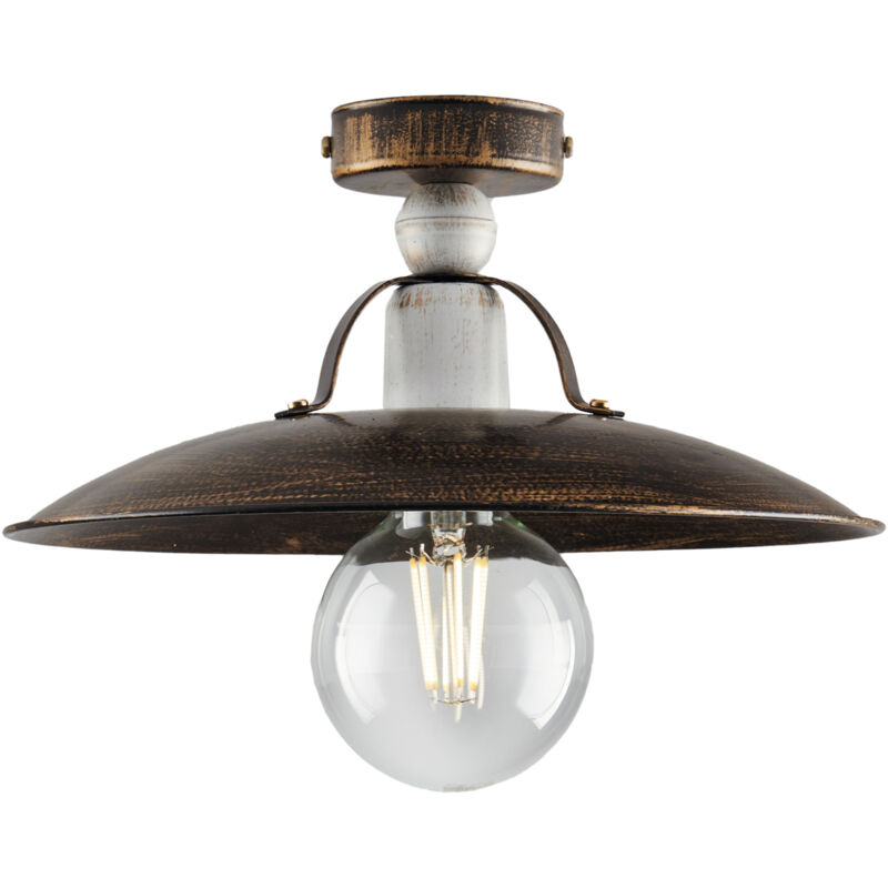 foto del prodotto bonetti illumina plafoniera cantina stile industrial 1 luce ferro marrone e oro