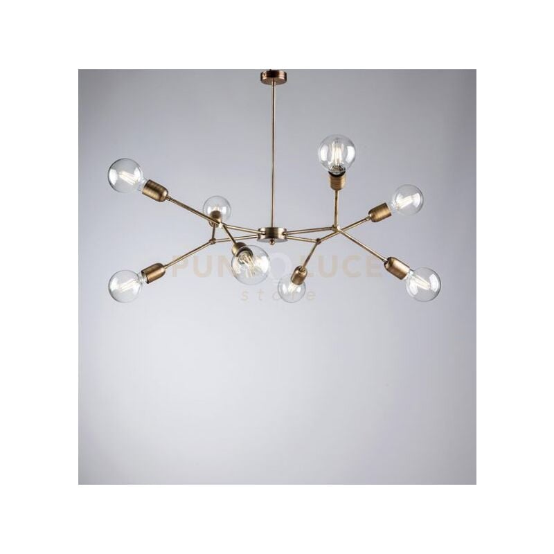 foto del prodotto bonetti illumina sospensione hex, in ferro bronzato spazzolato 8 luci industrial