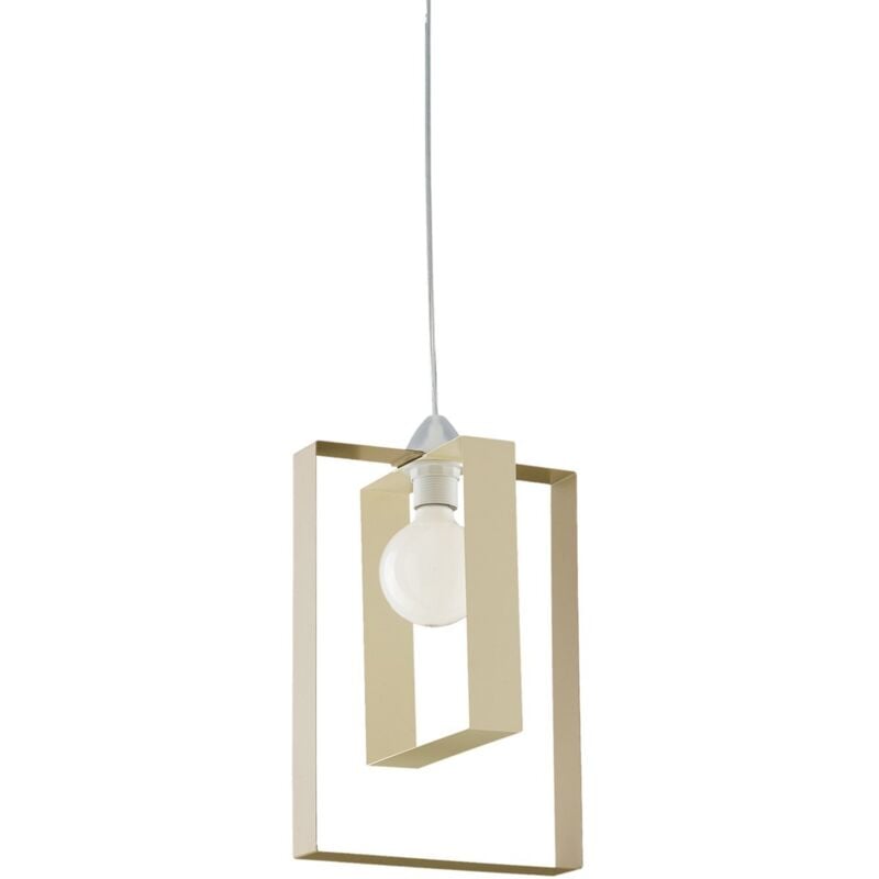 foto del prodotto bonetti illumina - sospensione moderna duplo 1 luce ferro laccato avorio e tortora