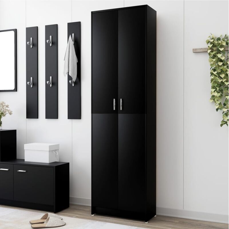 foto del prodotto bonnevie armadio per ingresso guardaroba nero 55x25x189 cm in truciolato