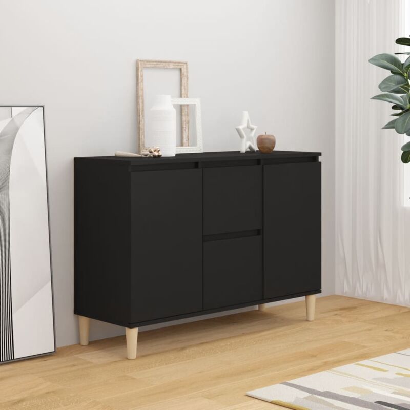 foto del prodotto bonnevie credenza madia moderna ,buffet da cucina ,nera 103,5x35x70 cm in truciolato itd37932
