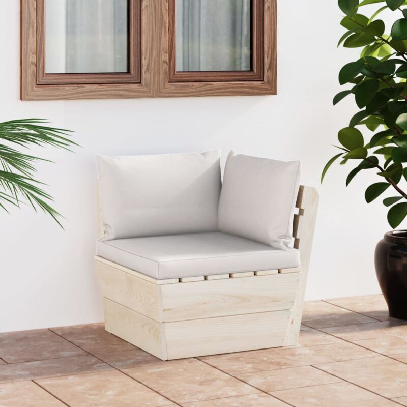 foto del prodotto bonnevie divano angolare da giardino ,divano da esterno su pallet e cuscini legno di abete itd93794