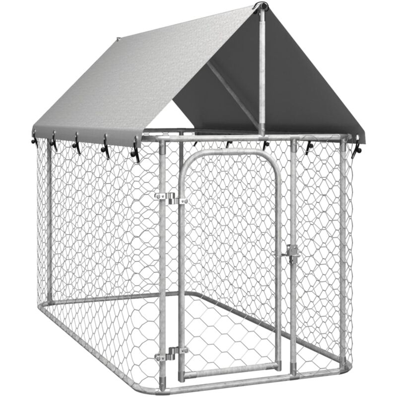foto del prodotto bonnevie gabbia per cani da esterno con tetto,recinto per animali,casetta per cani 200x100x150 cm nviw944011