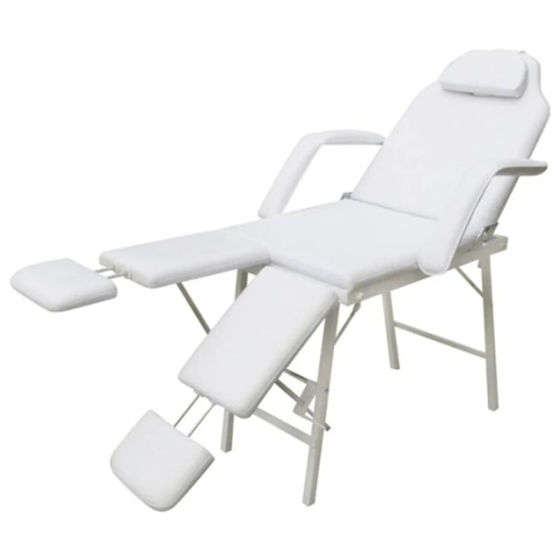 foto del prodotto bonnevie lettino da massaggio portatile poltrona relax sedia poltrona in similpelle 185x78x76cm bianco bv204110