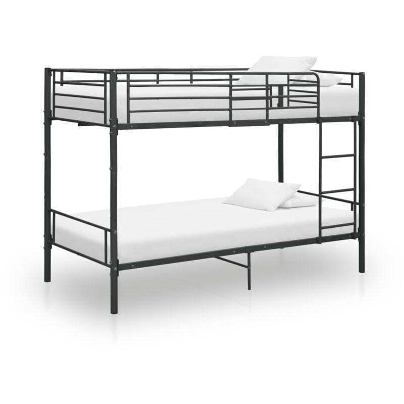foto del prodotto bonnevie letto a castello struttura letto letto per adulti nero in metallo 90x200 cm bv754447