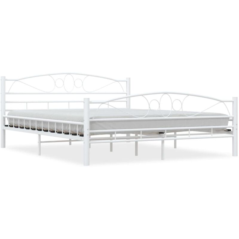 foto del prodotto bonnevie - letto matrimoniale - 160x200cm,giroletto bianco in metallo kdlo526038