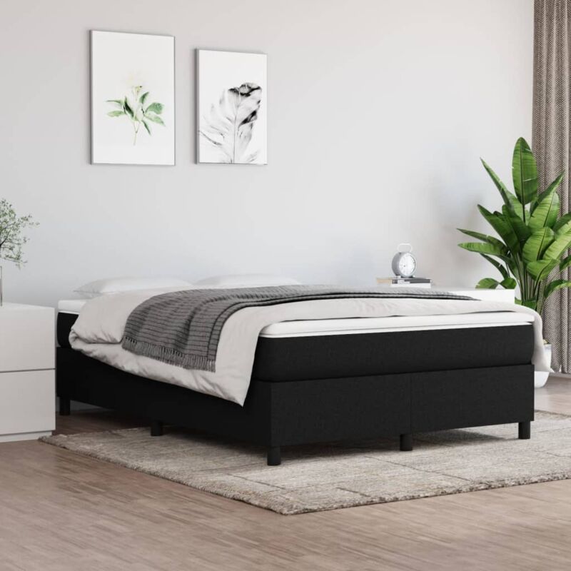 foto del prodotto bonnevie letto matrimoniale,letto per adulti,giroletto a molle nero 140x190 cm in tessuto cfw495002