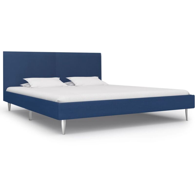 foto del prodotto bonnevie letto matrimoniale moderno ,giroletto blu in tessuto 180x200 cm itd99316