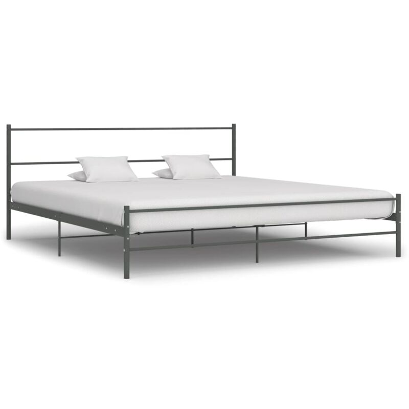 foto del prodotto bonnevie letto matrimoniale moderno ,giroletto grigio in metallo 180x200 cm itd44124