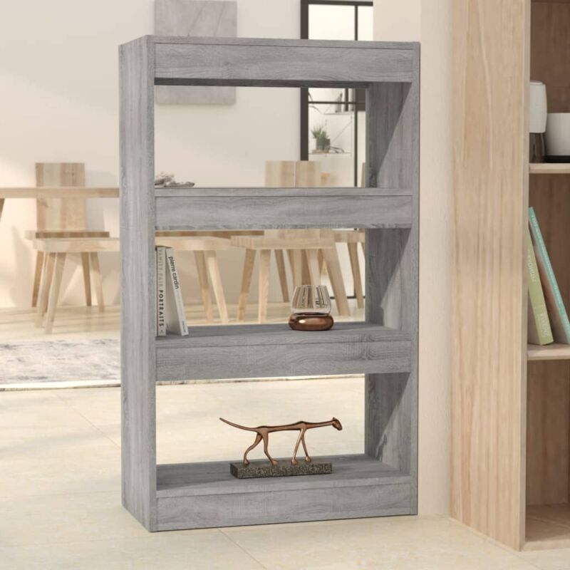 foto del prodotto bonnevie libreria,scaffale divisorio,separ divisorio grigio sonoma 60x30x103 cm in truciolato mn78085 grigio